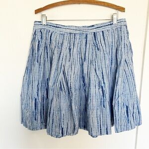 Tory Burch Shibori‎ Blue Cotton Poplin Full Skirt Size 12
